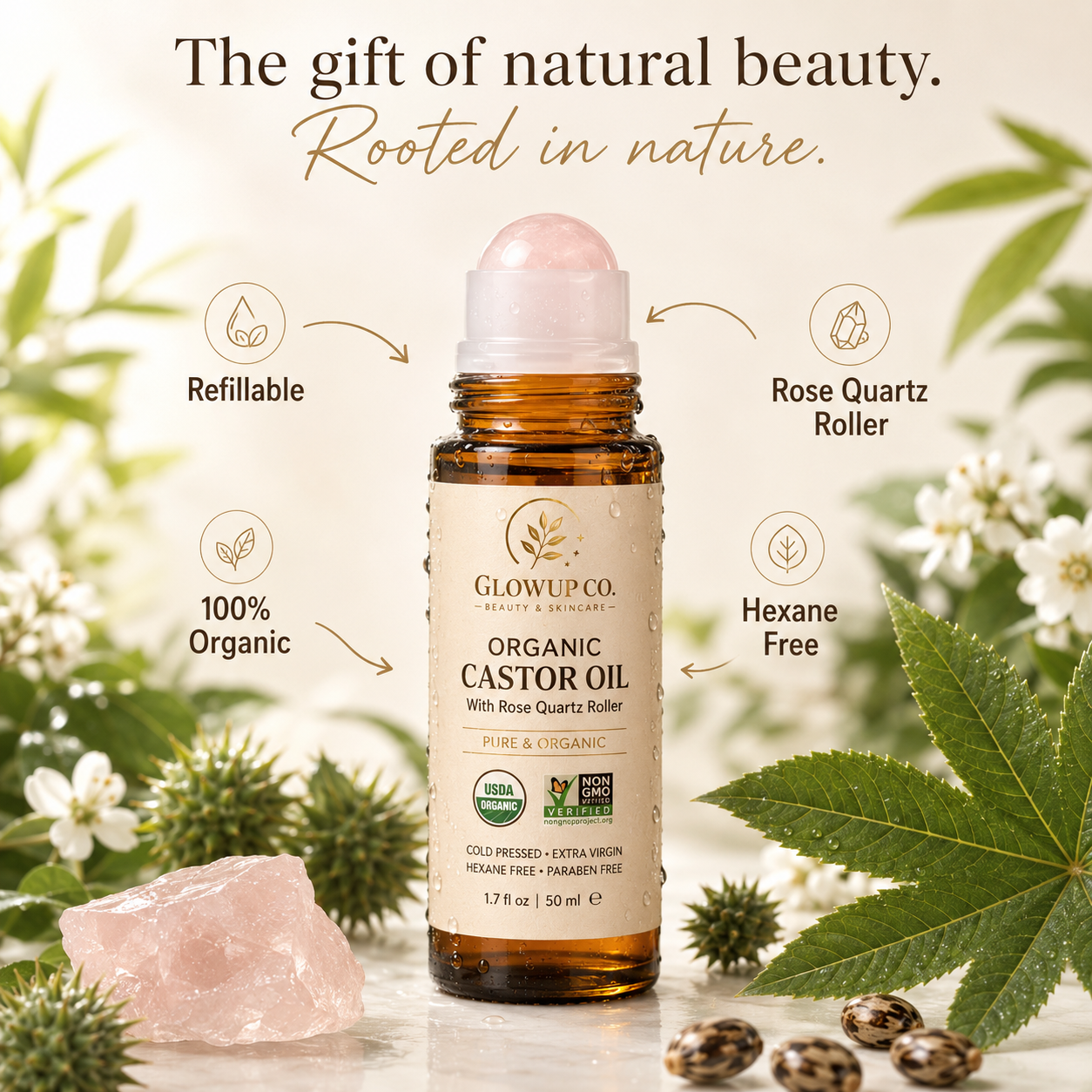 100% Organic Castor Oil Roll-On